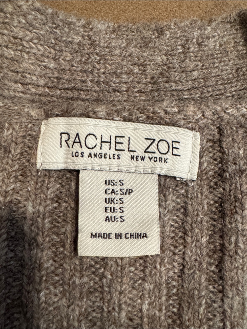 Rachel Zoe Taupe, Cream & Beige Argyle Button-Front Cardigan - Picture 8 of 9
